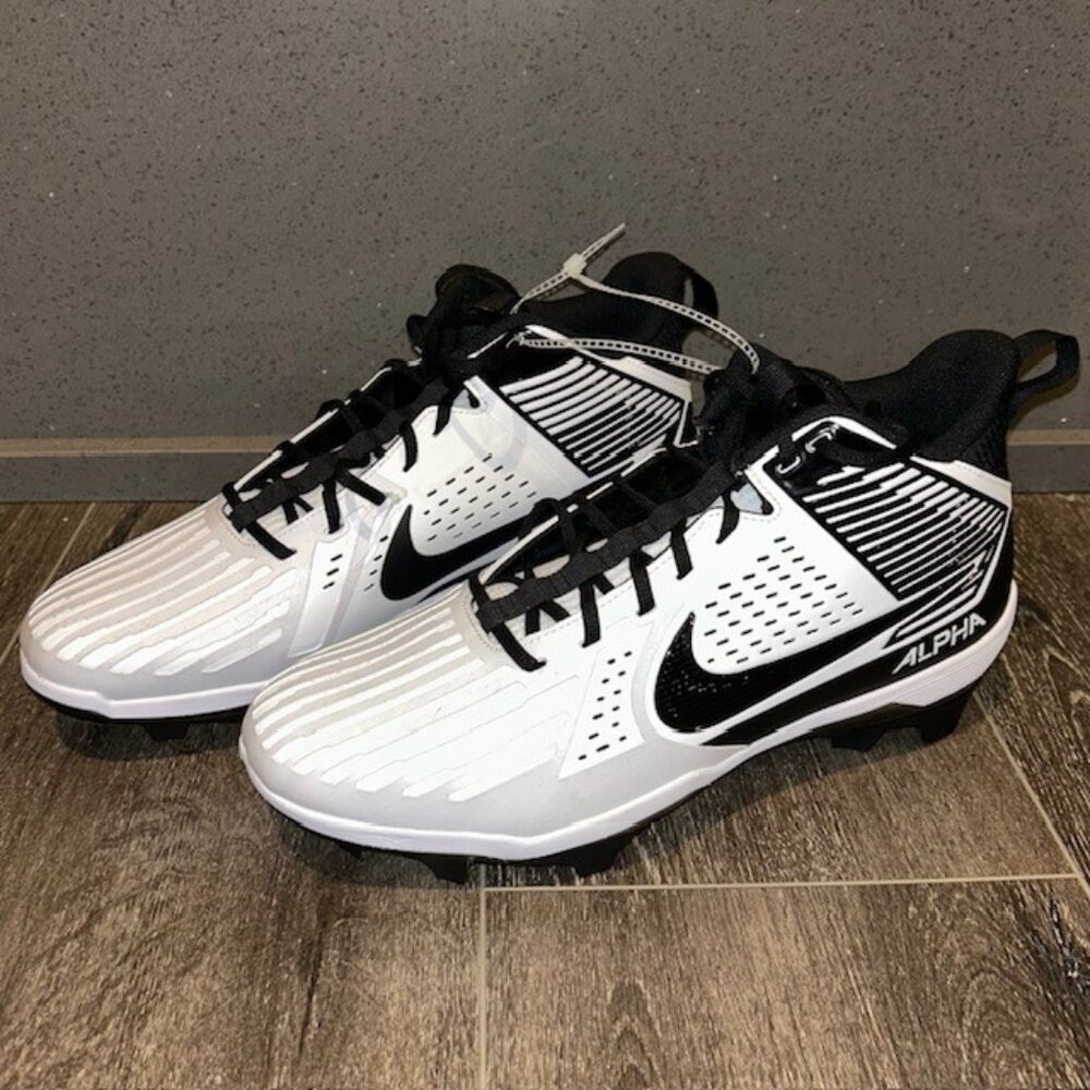Nike Alpha Menace Strong Football Cleats White Black IB2572-100 Men Size 14.5